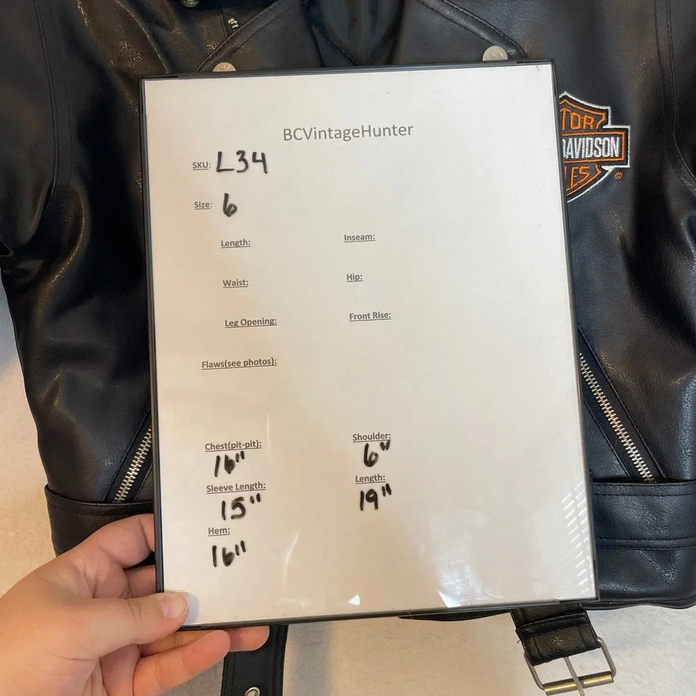 Kids Harley Davidson Faux Leather Biker Jacket Black Size 6